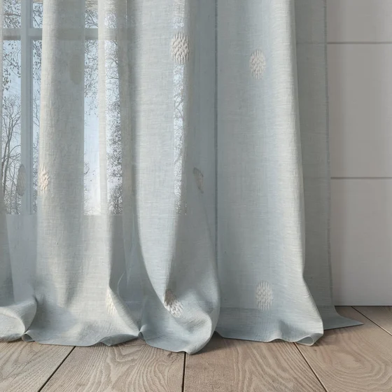 Photo of the fabric Gentle Dew swatch by James Dunlop. Use for Sheer Curtains. Style of Geometric, Sheer
