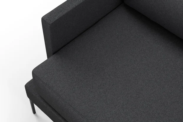 Photo of the fabric Prato Charcoal swatch by Mokum. Use for Upholstery, Accessory. Style of Plain, Texture
