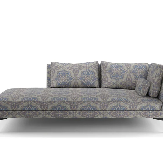 Photo of the fabric Majorelle Sapphire swatch by Catherine Martin by Mokum. Use for Upholstery, Accessory. Style of Geometric