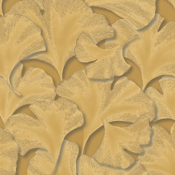 Photo of the fabric Biloba Wallpaper 8624 8624 23 22 swatch by Casadeco. Use for Wall Covering. Style of Floral And Botannical