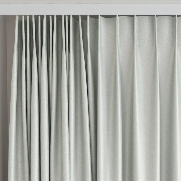 Photo of the fabric Preston FR Blackout Granite swatch by James Dunlop Essentials. Use for Curtains. Style of Plain
