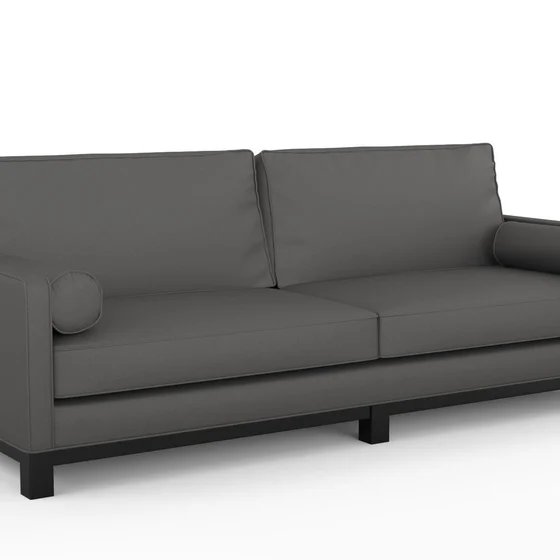 Photo of the fabric Noosa Charcoal swatch by James Dunlop. Use for Upholstery, Accessory. Style of Plain, Texture