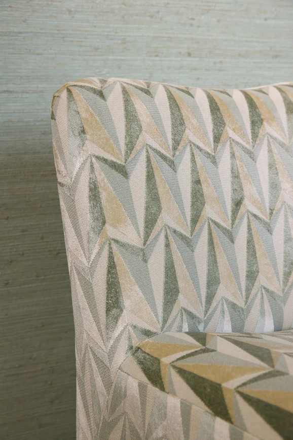 Photo of the fabric Origami Rockets K5165 04 in situ by Kirkby Design. Use for Upholstery, Accessory. Style of Geometric, Print