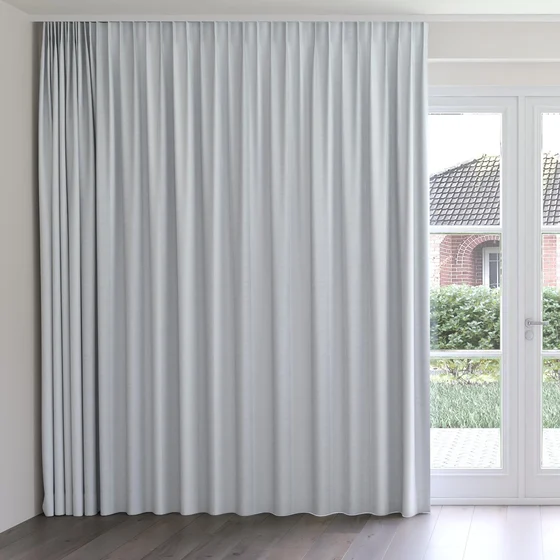 Photo of the fabric Borneo Uncoated Cloud swatch by James Dunlop. Use for Curtains, Accessory, Top of Bed. Style of Stripe