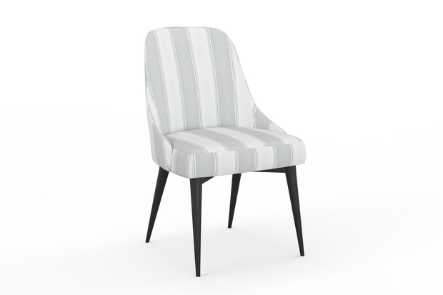 Photo of the fabric Perennial Stripe Duckegg swatch by James Dunlop. Use for Upholstery, Accessory. Style of Stripe, Taffeta