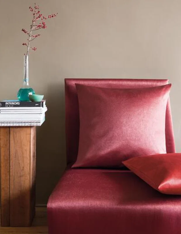 Photo of the fabric Helios Duckegg in situ by Zepel. Use for Curtains, Upholstery, Accessory, Top of Bed. Style of Plain, Taffeta