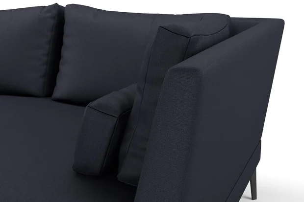 Photo of the fabric Como Ink swatch by Mokum. Use for Upholstery, Accessory. Style of Plain, Texture