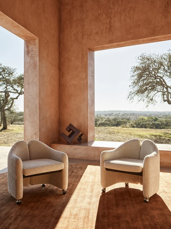 Photo of the fabric Alata Z721 04 in situ by Zinc. Use for Upholstery, Accessory. Style of Abstract