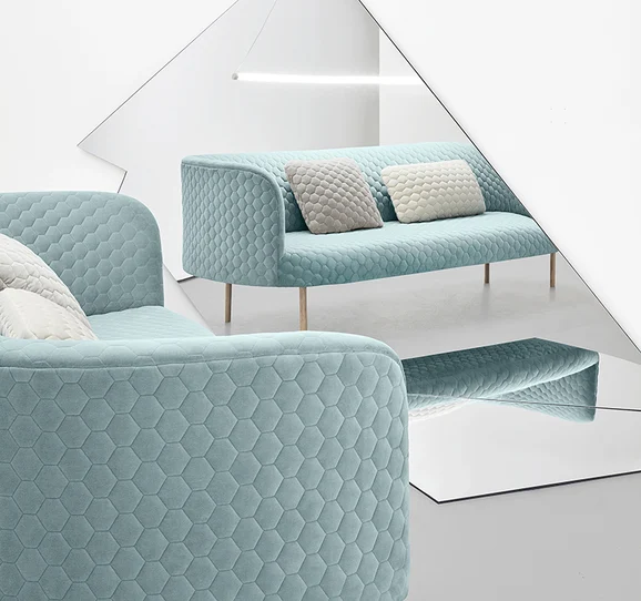 Photo of the fabric Cloud II K5149 30 in situ by Kirkby Design. Use for Upholstery, Accessory. Style of Plain, Velvet