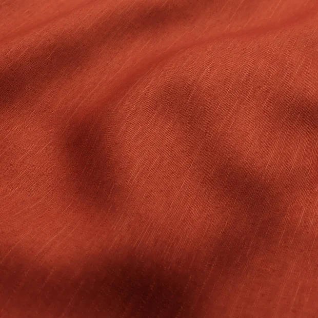 Photo of the fabric Provence Terra swatch by James Dunlop Essentials. Use for Curtains, Upholstery, Accessory, Top of Bed. Style of Plain, Texture