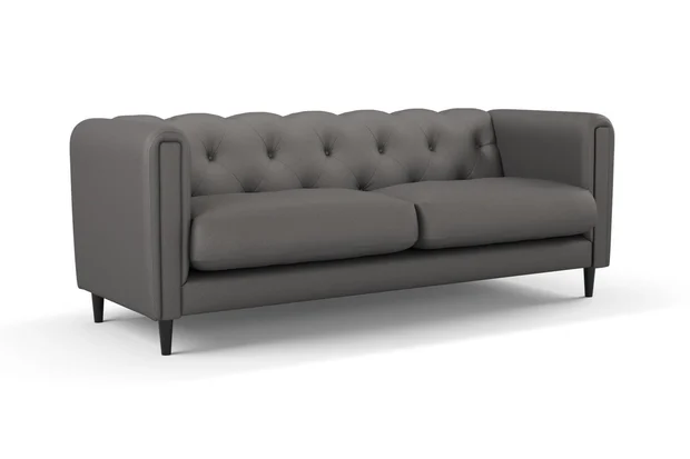 Photo of the fabric Noosa Charcoal swatch by James Dunlop. Use for Upholstery, Accessory. Style of Plain, Texture