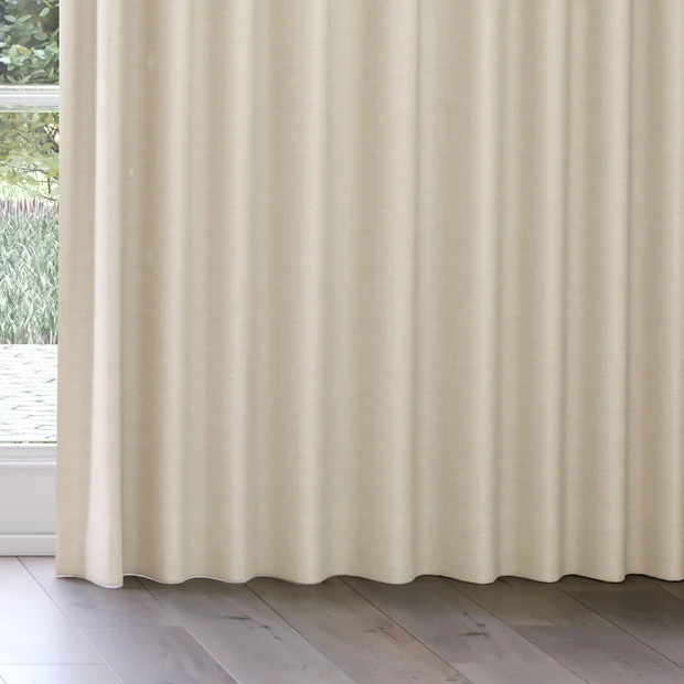 Photo of the fabric Tasman UC Wheat swatch by James Dunlop Essentials. Use for Curtains, Accessory. Style of Stripe