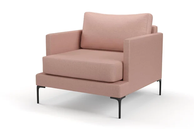 Photo of the fabric Tahiti Blush swatch by Mokum FibreGuard. Use for Curtains, Upholstery, Accessory, Top of Bed. Style of Chenille, Plain