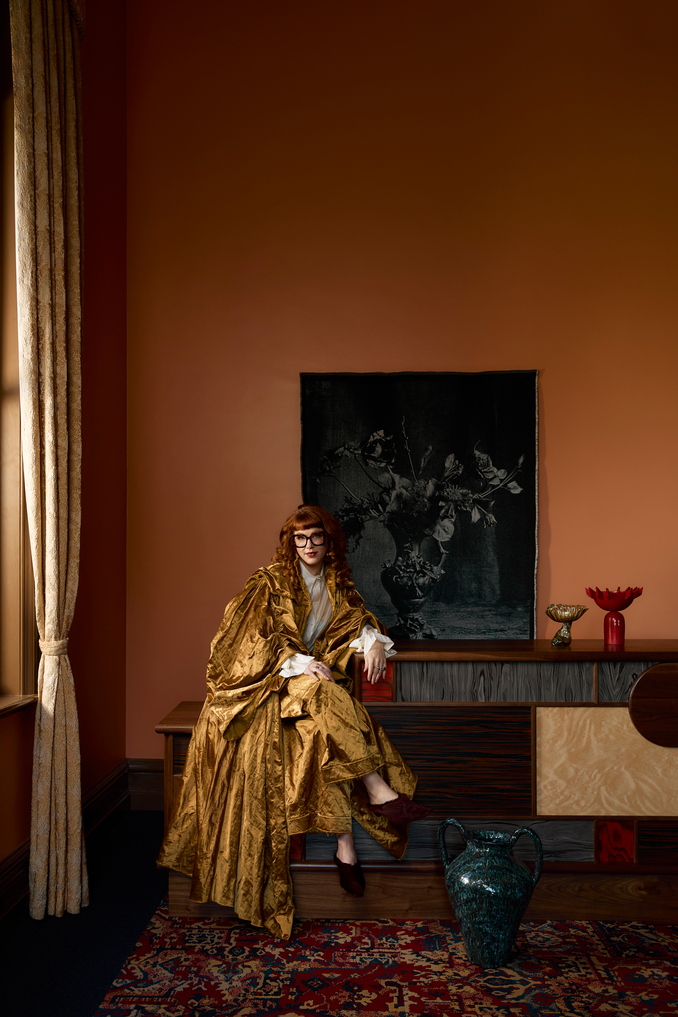 Ruby Shields wearing Couture colour Ochre made by Speczmen | Photography by Martina Gemmola