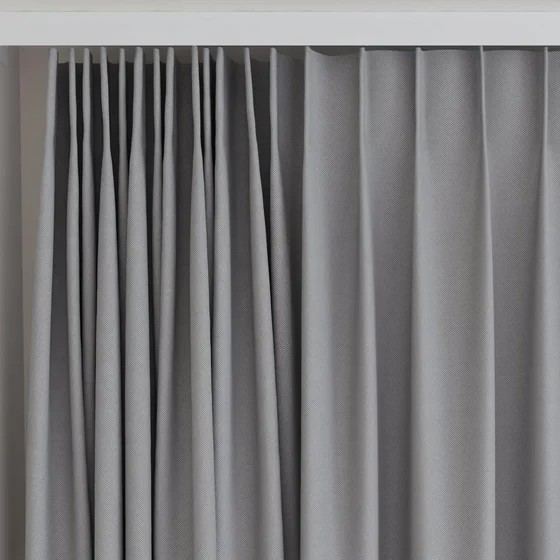 Photo of the fabric Oakley FR Charcoal swatch by James Dunlop. Use for Curtains. Style of Plain, Texture