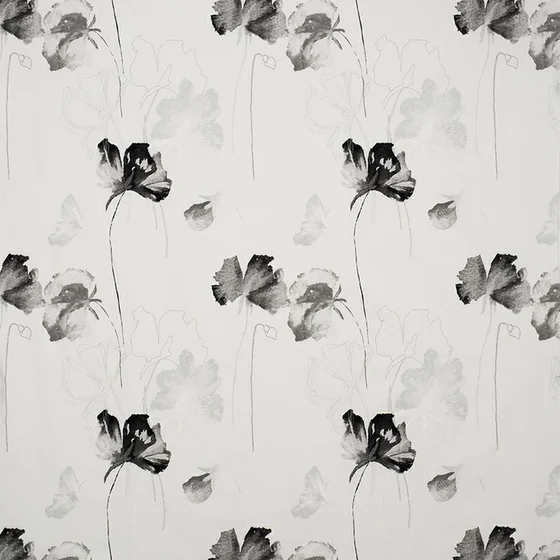 Photo of the fabric Scent Ink swatch by James Dunlop Essentials. Use for Curtains, Accessory, Top of Bed. Style of Floral And Botannical, Print