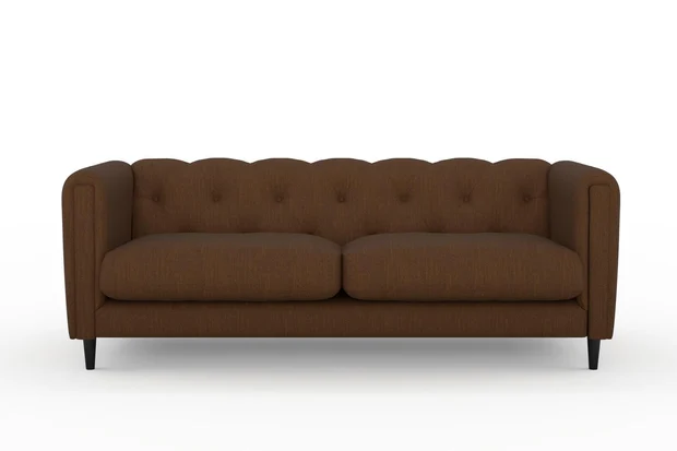 Photo of the fabric Grounded Russett swatch by James Dunlop. Use for Upholstery, Accessory. Style of Plain, Texture