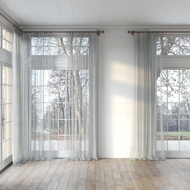 Photo of the fabric Makai (JDG) Birch swatch by Mokum. Use for Sheer Curtains. Style of Plain, Sheer