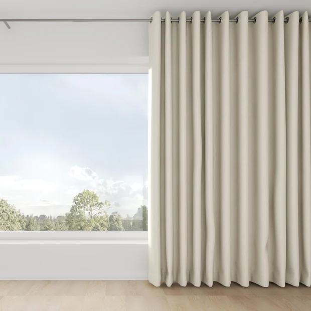Photo of the fabric Ocean Jute swatch by Mokum. Use for Curtains. Style of Plain, Texture