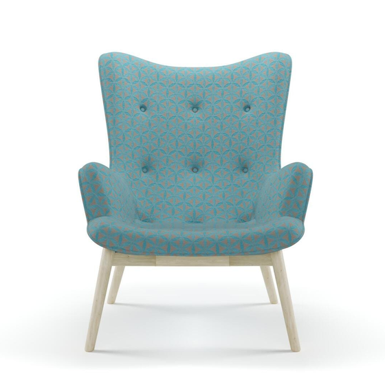 Photo of the fabric Tapa Aqua swatch by James Dunlop. Use for Upholstery, Accessory. Style of Geometric