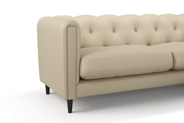 Photo of the fabric Sit Out Sand swatch by James Dunlop FibreGuard. Use for Upholstery, Accessory. Style of Plain, Taffeta