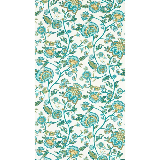 Photo of the fabric Barmeri Wallpaper W0232 5 swatch by Clarke & Clarke. Use for Wall Covering. Style of Floral And Botannical, Uncoated Non-Woven