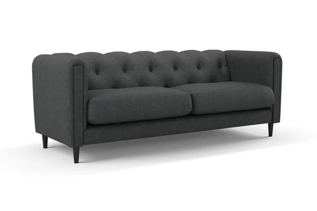 Photo of the fabric Panier Charcoal swatch by James Dunlop. Use for Upholstery, Accessory. Style of Plain, Texture