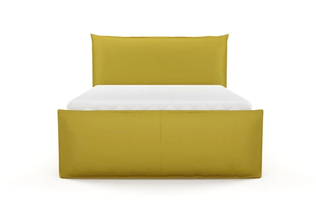 Photo of the fabric Pueblo Chartreuse swatch by Mokum. Use for Upholstery, Accessory. Style of Plain, Texture