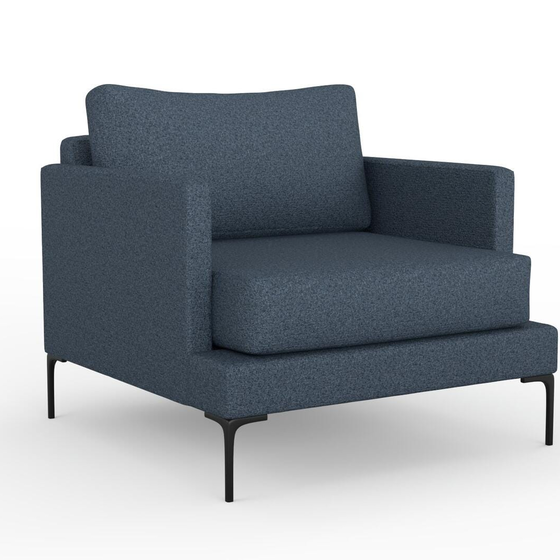 Photo of the fabric Grain Navy swatch by Mokum. Use for Upholstery, Accessory, Top of Bed. Style of Plain, Texture