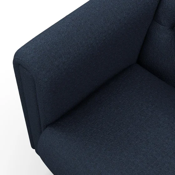 Photo of the fabric Sabato Navy swatch by James Dunlop FibreGuard. Use for Upholstery, Accessory. Style of Plain, Texture