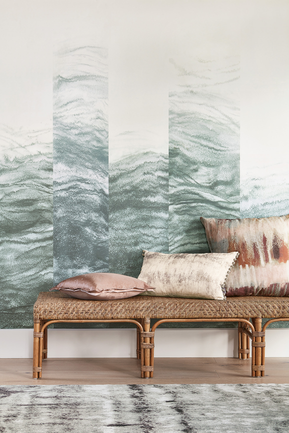 Photo of the fabric Shift Panel W624 02 in situ by Villa Nova. Use for Wall Covering, Wall Panel/Mural