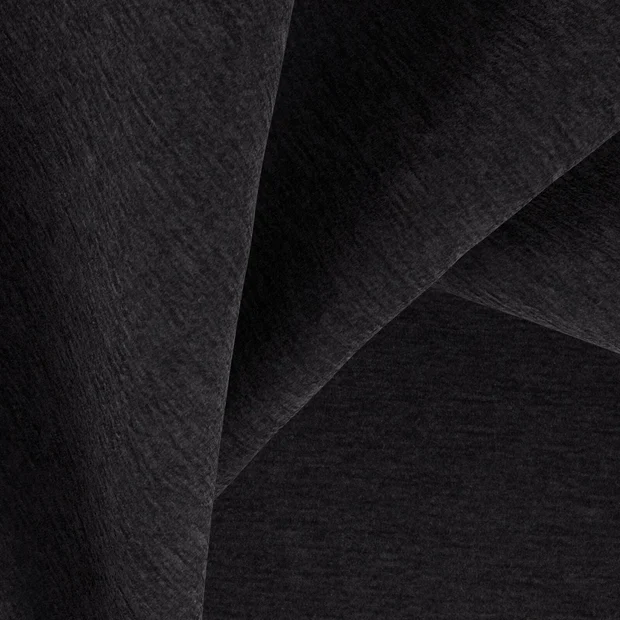Photo of the fabric Geneva Caviar swatch by Zepel FibreGuard. Use for Curtains, Upholstery, Accessory, Top of Bed. Style of Chenille, Plain