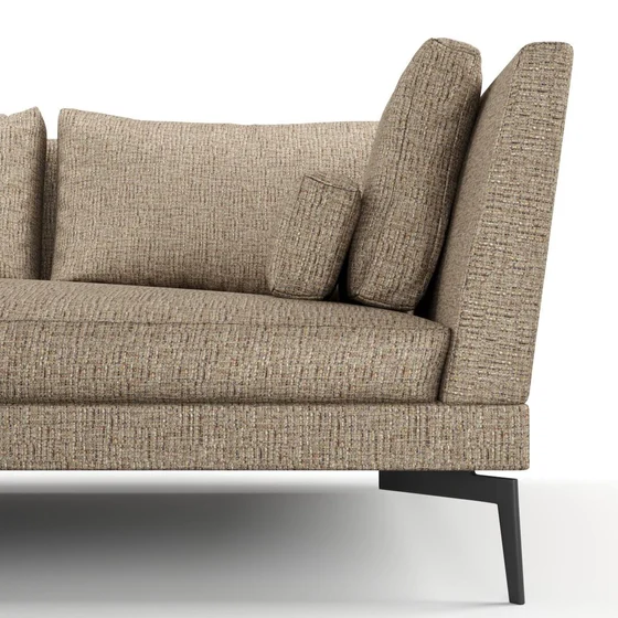 Photo of the fabric Gabrielle Walnut swatch by Mokum FibreGuard. Use for Upholstery, Accessory, Top of Bed. Style of Plain, Texture