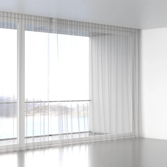 Photo of the fabric Makai (JDG) White Gold swatch by Mokum. Use for Sheer Curtains. Style of Plain, Sheer