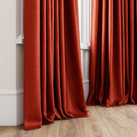 Photo of the fabric Provence Terra swatch by James Dunlop Essentials. Use for Curtains, Upholstery, Accessory, Top of Bed. Style of Plain, Texture