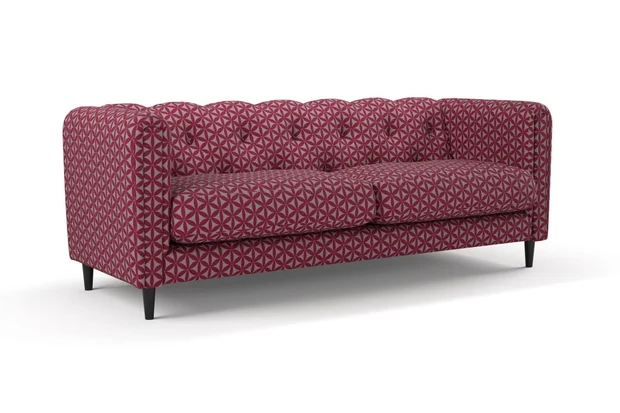 Photo of the fabric Tapa Fuchsia swatch by James Dunlop. Use for Upholstery, Accessory. Style of Geometric