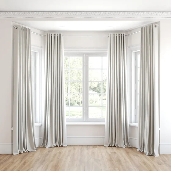 Photo of the fabric Trailblazer Ivory swatch by James Dunlop FibreGuard. Use for Curtains, Upholstery, Accessory, Top of Bed. Style of Texture, Traditional