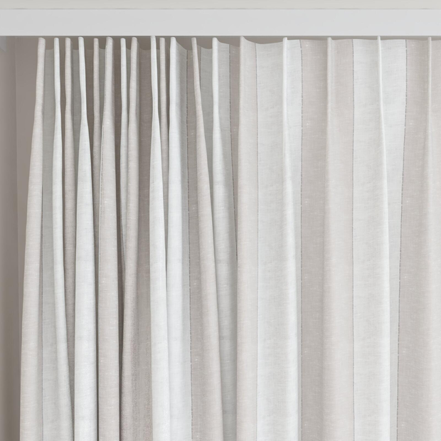 Photo of the fabric Kyoto Stripe Linen swatch by James Dunlop. Use for Curtains. Style of Stripe, Texture