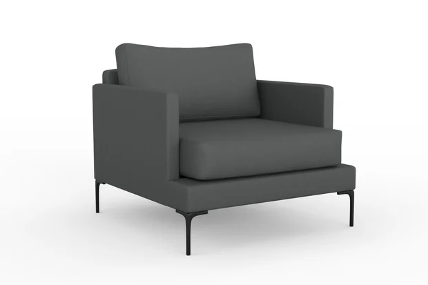 Photo of the fabric Eternal Smoke swatch by Mokum. Use for Curtains, Upholstery, Accessory. Style of Plain, Texture