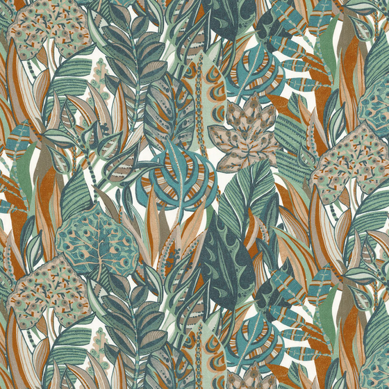 Photo of the fabric Valombreuse 5010 5010 0290 swatch by Casamance. Use for Curtains, Accessory. Style of Floral And Botannical