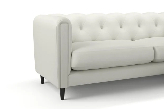 Photo of the fabric Sit Out Greige swatch by James Dunlop FibreGuard. Use for Upholstery, Accessory. Style of Plain, Taffeta