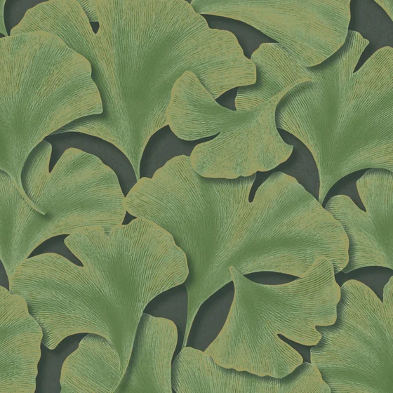 Photo of the fabric Biloba Wallpaper 8624 8624 74 31 swatch by Casadeco. Use for Wall Covering. Style of Floral And Botannical