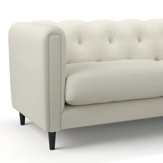 Photo of the fabric Supervio Ivory swatch by James Dunlop FibreGuard. Use for Upholstery, Accessory, Top of Bed. Style of Plain, Velvet