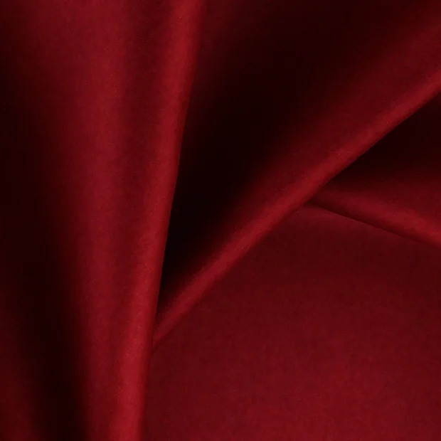 Photo of the fabric Poeme Cherry swatch by Zepel. Use for Upholstery, Accessory. Style of Plain, Velvet