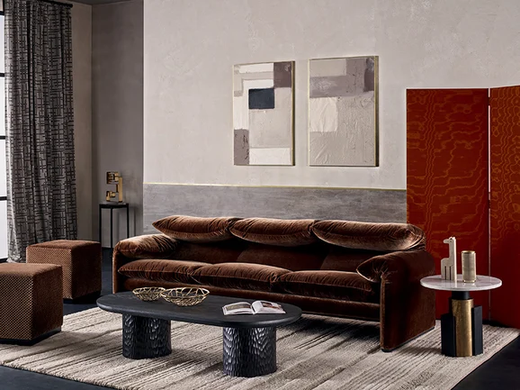 Photo of the fabric Athenee Z582 08 in situ by Zinc. Use for Curtains, Upholstery Light Duty, Accessory