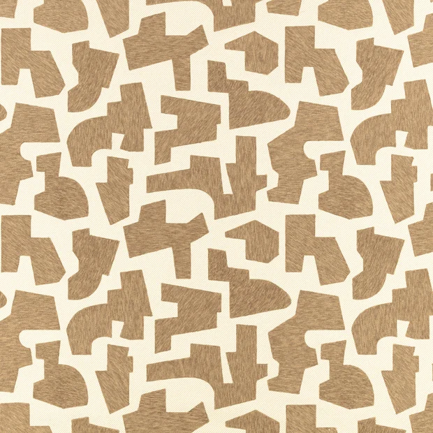 Photo of the fabric Jigsaw Z802 02 swatch by Zinc. Use for Curtains, Upholstery, Accessory. Style of Embroidery, Geometric