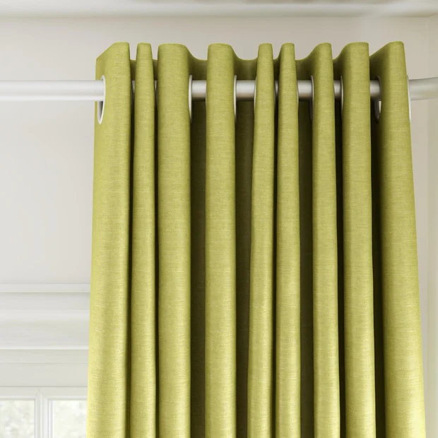 Photo of the fabric Provence Apple swatch by James Dunlop Essentials. Use for Curtains, Upholstery, Accessory, Top of Bed. Style of Plain, Texture