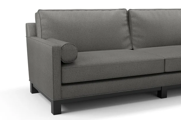 Photo of the fabric Aviator Raven swatch by James Dunlop FibreGuard. Use for Upholstery, Accessory, Top of Bed. Style of Chenille, Plain