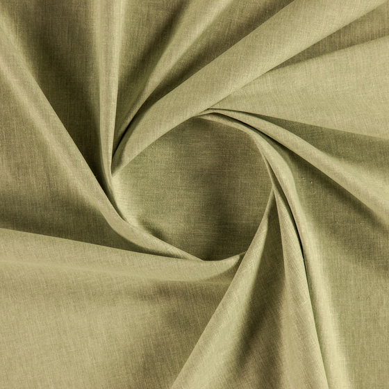 Photo of the fabric Navarra Linden swatch by Zepel. Use for Curtains, Upholstery, Accessory, Top of Bed. Style of Plain, Taffeta