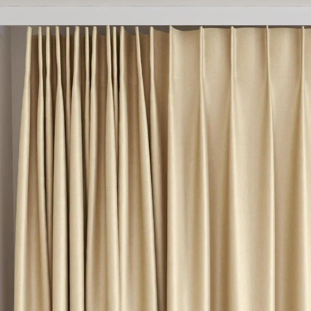 Photo of the fabric Stallion 2 Blackout Marzipan swatch by James Dunlop Essentials. Use for Curtains. Style of Plain, Texture